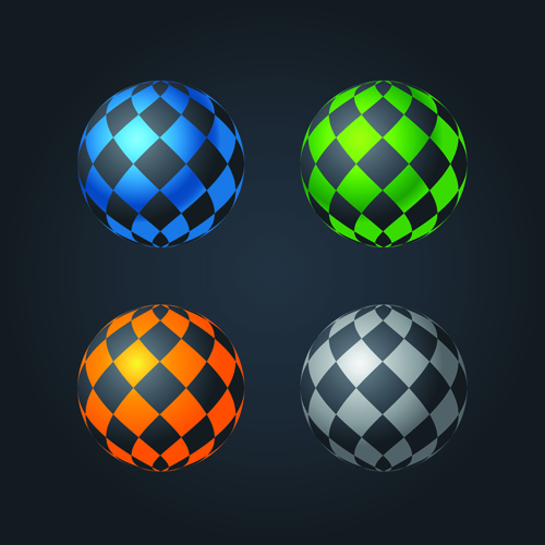 Abstract spheres modern material vector 05  