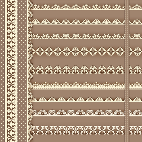 Beautiful lace borders vector design 02  