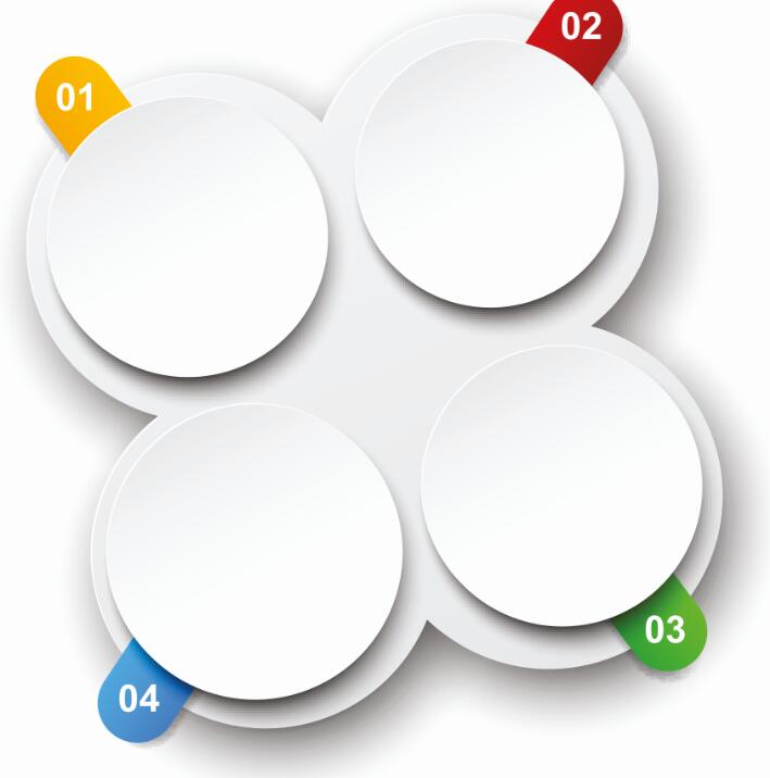 Vecteur de matériau infographique cricle blanc 02  