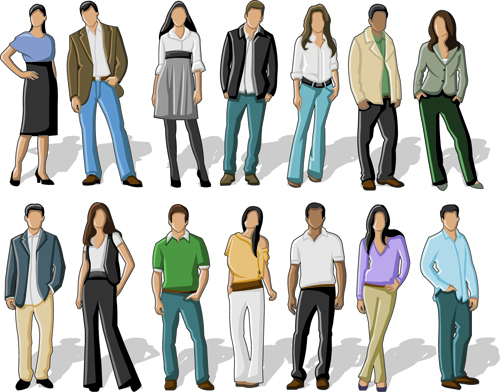 Various Business People vector set 03  