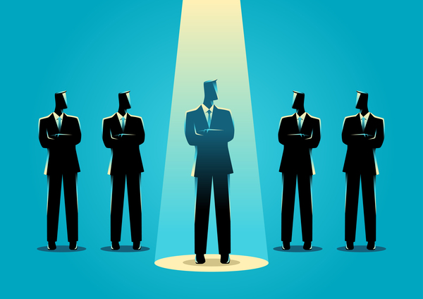 Businessman Silhouette On The Spot vector  