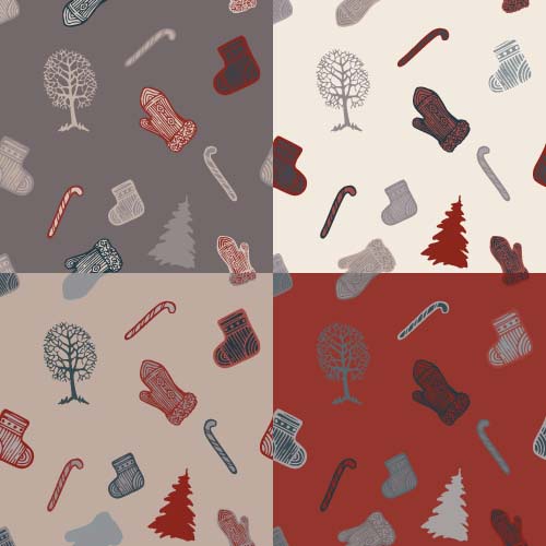 Christmas baubles vector seamless pattern 10  