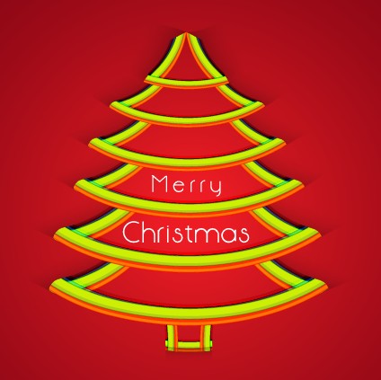 Creative Christmas tree design background set 03  