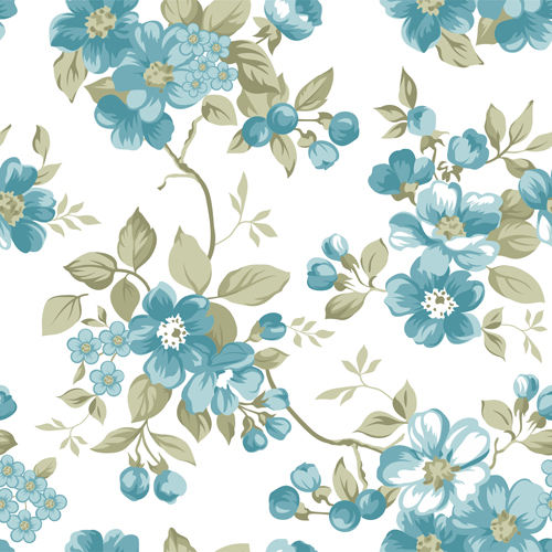 Clair floral seamless pattern vector 01  