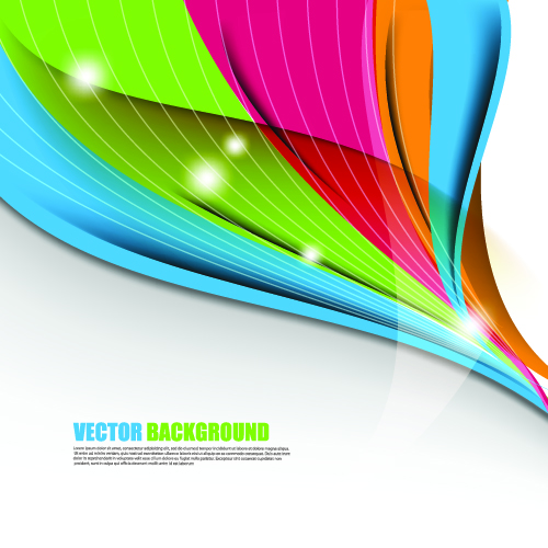 Color wave vector background art 03  