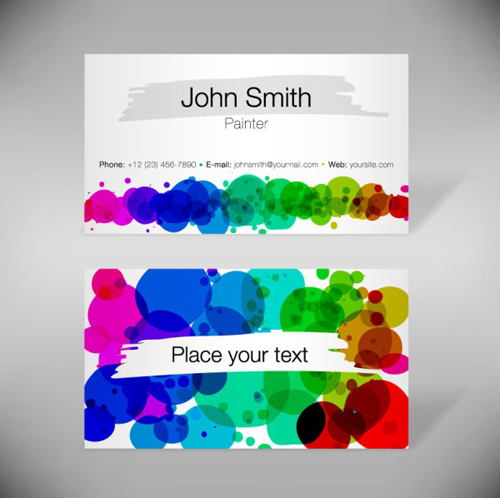 Colored bubbles with business cards vector  