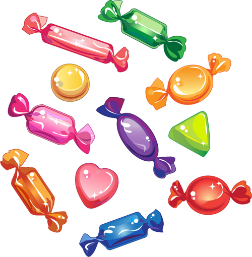 Colored candy vector material 01  