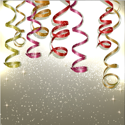 Colored paper ribbon holiday background graphics 02  