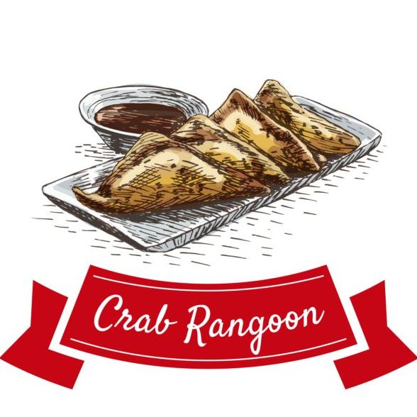 Crae Rangoon chinese cuisine vector  