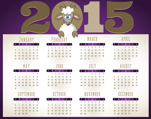 Creative calendar 2015 vector design set 04  
