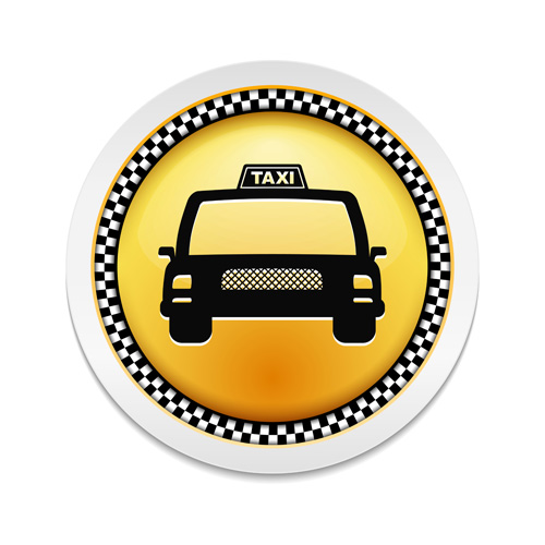 Creative taxi badge vector material  