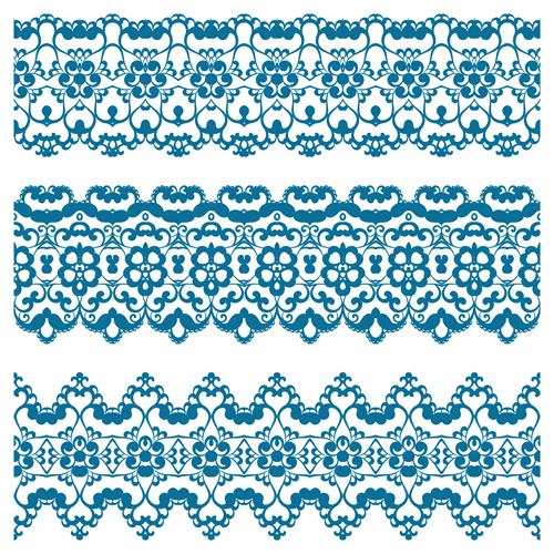 Decorative pattern retro seamless borders 04 vector set  