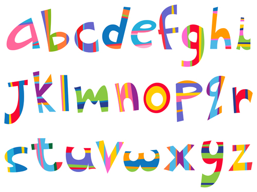 Different alphabet elements vector graphics 02  