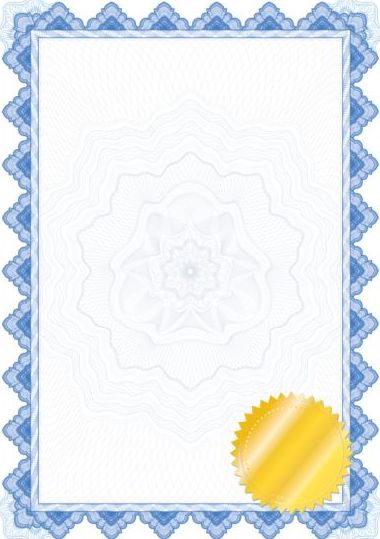 Elegant diploma with certifikate frame vector 02  