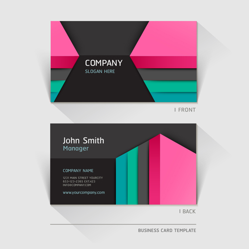 Excellent modern business card vector material 02  