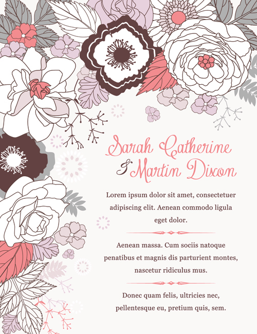 Hand drawn Floral Cards art design vector 01  