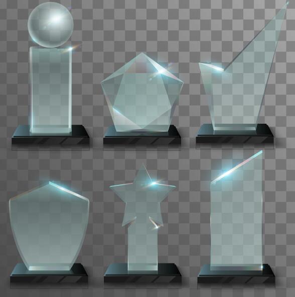 Glass awards template vectors 03  