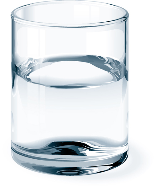 Glass cup and water vector material 01  