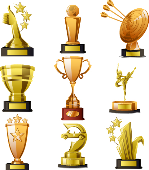 Gold trophy collection vector material 02  