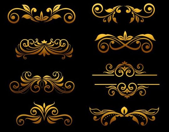 Goldene Luxus-Ornamente vektorisch Grafik 01  