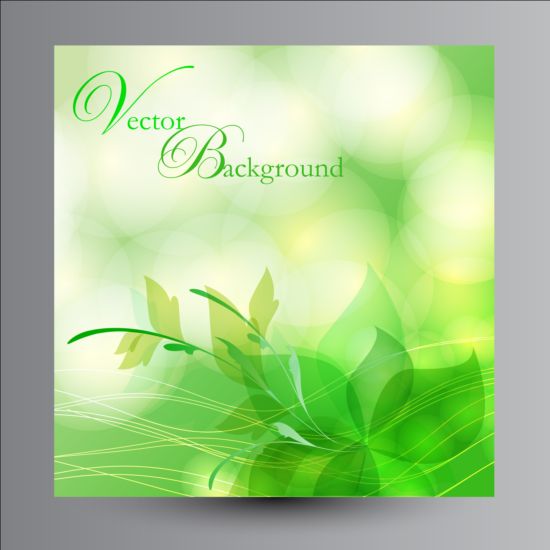 Green art floral background vector  