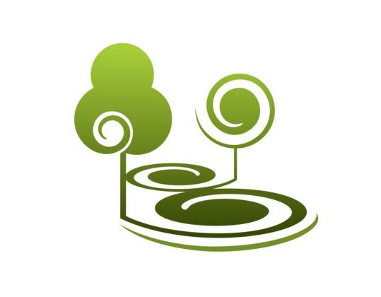 Groen park logo vectoren set 18  