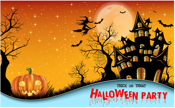 Halloween party background vector material 02  