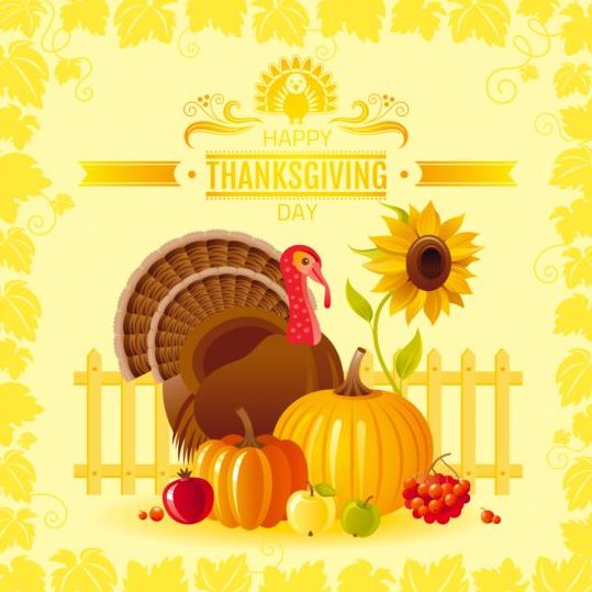 Happy thanksgiving day seasonal greetings cards vector 11  