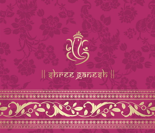 Indische Muster rosa Stile Vektor Material 09  