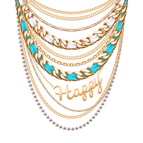 Jewelry necklace design vector 02  