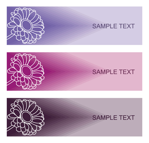 Lines flower banners vector  