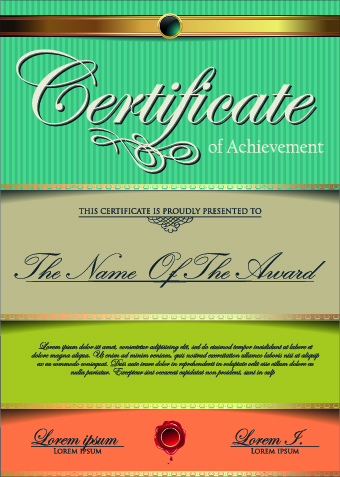 Classic color certificate design vector 05  