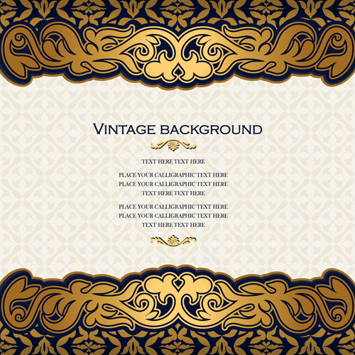 Luxury design vintage backgrounds vector 03  