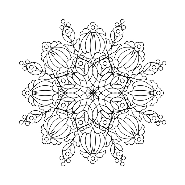 Mandala decorative pattern drawn vector material 09  