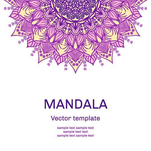 Mandala floral ornaments template vector 05  