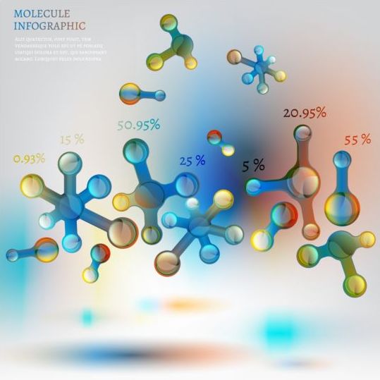 Molecule infographics moderne template vector 06  