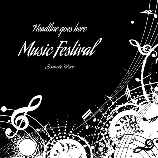 Music festival grunge background vector 07  