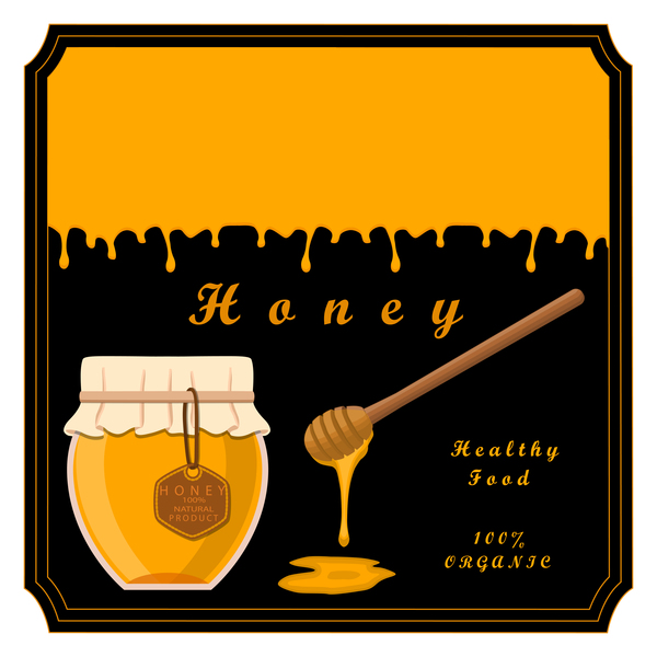 Natural honey vector background material 05  