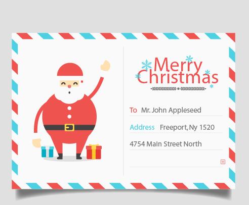 Nice santa claus christmas postcard vector design 02  