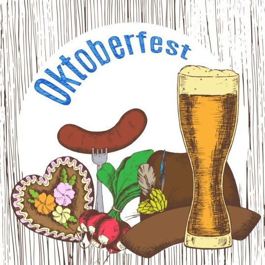 Oktoberfest bier retro poster vector ontwerp 03  