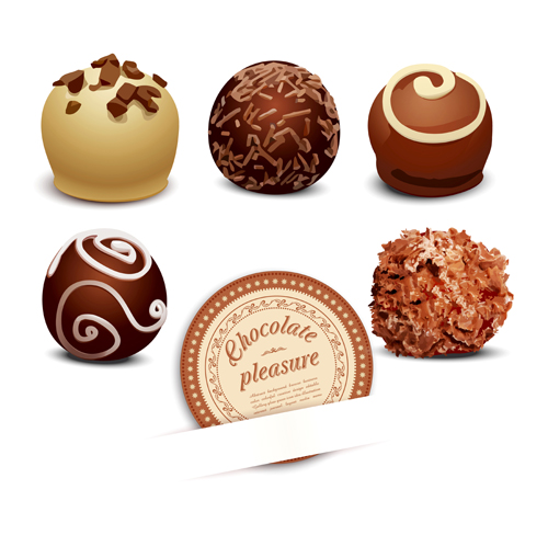 Realistic chocolate design vectors  