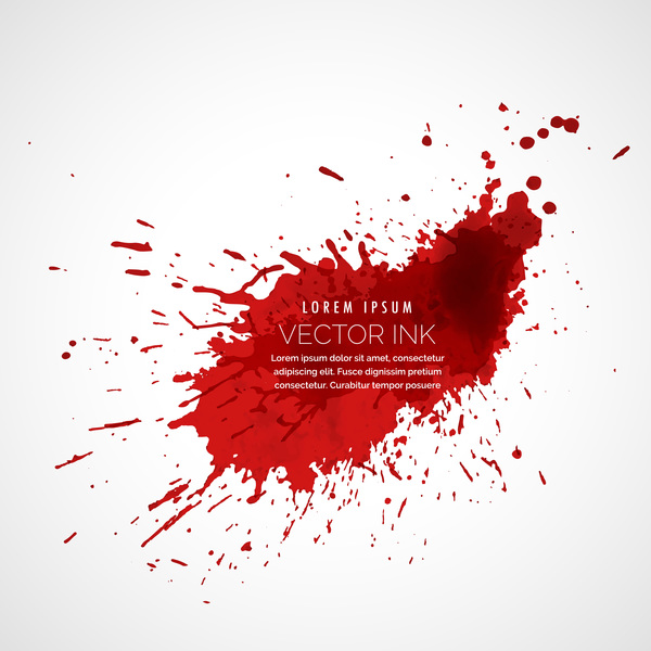 Red ink stains and paint vector background 09  