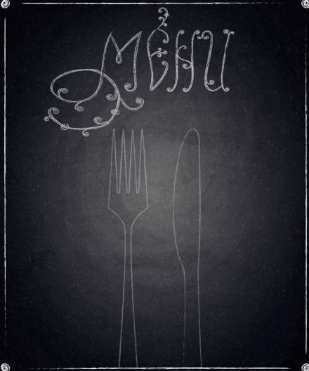 Restaurant menu met Blackboard achtergrond vector 17  