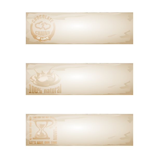 Retro paper with chocolate banners vector  