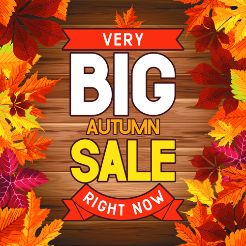 Autumn big sale design elements vector 06  