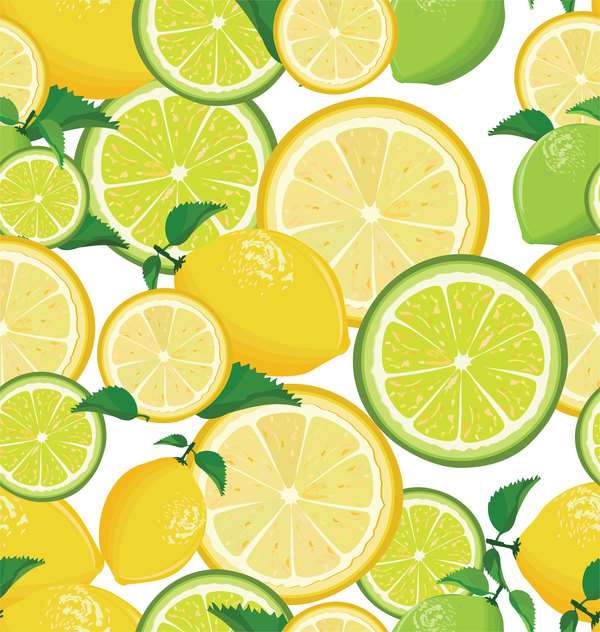 Sömlös mönster med citron och lime vektor  