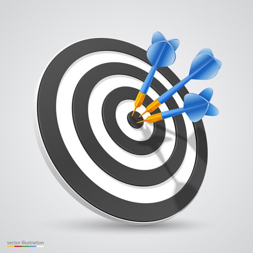 Target with darts vector illustration vector 05  