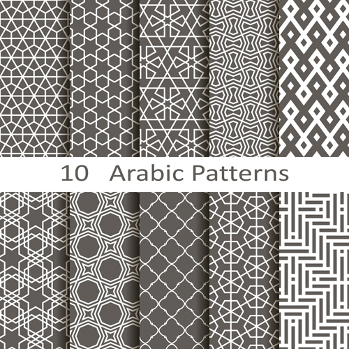 Vector arabic style seamless patterns 01  