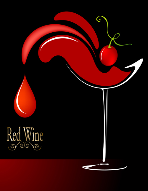 Vector wine background creative design set 05  