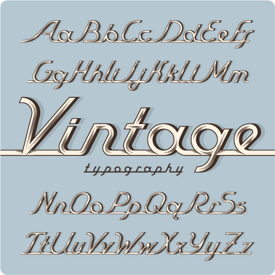 Vintage Auto-Schriftarten Vektor  